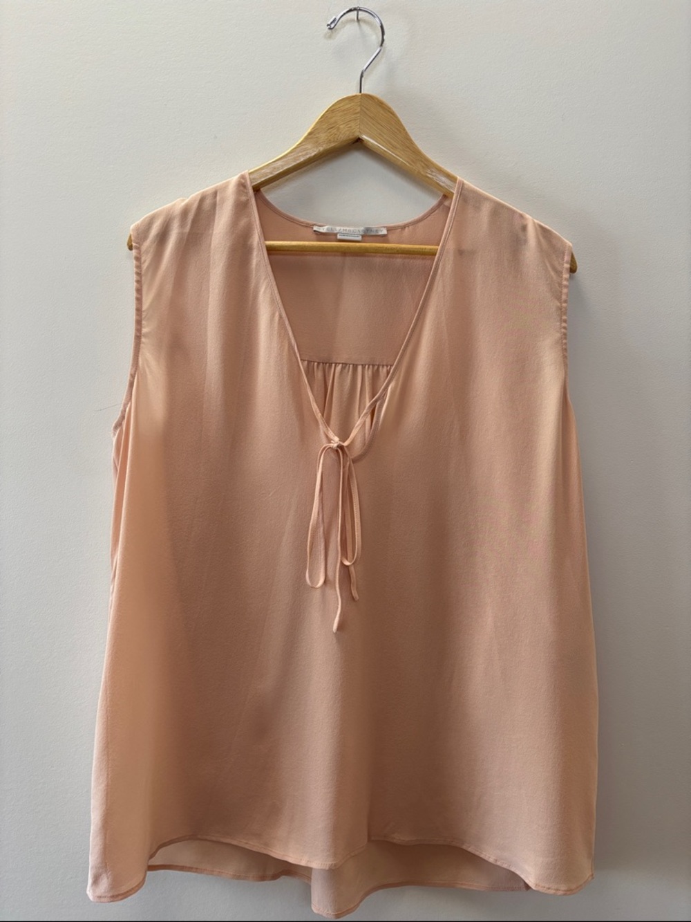 Stella McCartney Peach V-Neck Sleeveless Top
